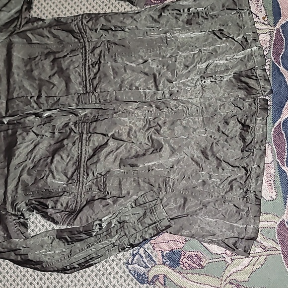 Eileen fisher jacket Womens metallic gray button down pockets nylon blend B16 - Picture 2 of 4